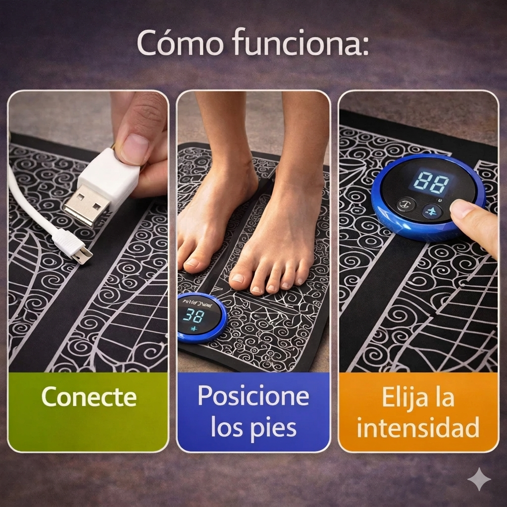 Combo Alivio Total: Terapia Pasiva 8 Electrodos + Tapete Masajeador de Pies